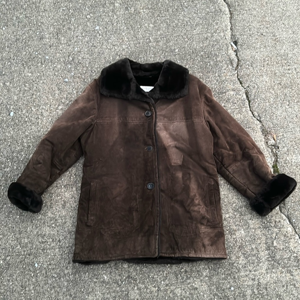 faux fur suede jacket